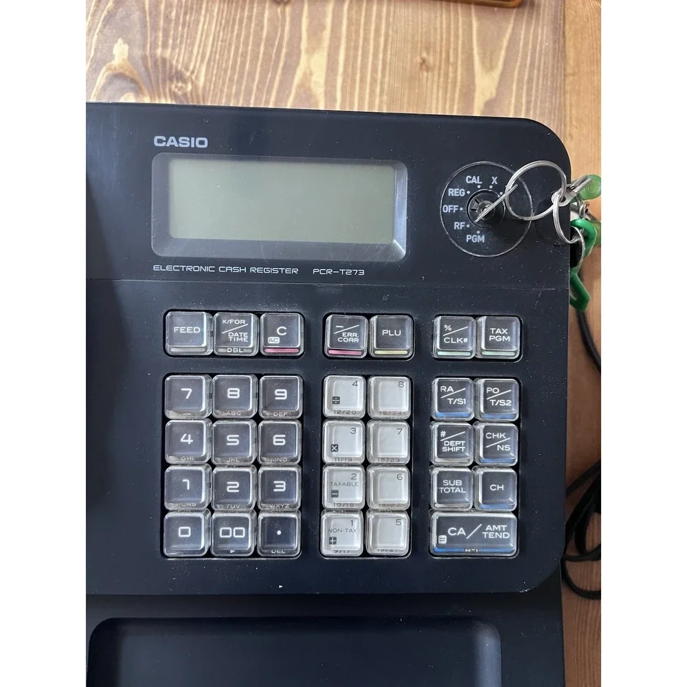 Casio PCR-T273 Electronic Cash Register OP Drawer Keys Tested And Works